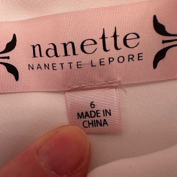 Annette Lepore Lace Panel Shift Dress | White | Elegant Feminine | Size S - Picture 4 of 9